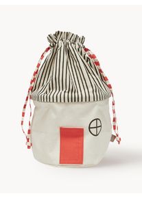 Oyoy Living Design Kids Storage Basket Koya Beige, Red Cotton Ø 26 x H 40 cm