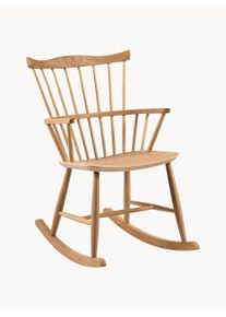 FDB Møbler FDB Møbler Handgjord Gungstol i Ekträ J52G Brun Massivt Trä, Trä B 73 x D 56 cm