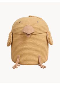 Lorena Canals Handmade Kids Storage Basket Charlie the Chicken with Lid Yellow Cotton Ø 25 x H 30 cm