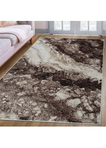 my home Teppich »Sonnenhang« rechteckig 9 mm Höhe mit besonders weichem Flor, Kurzflor, modernes Marmor Design in beige