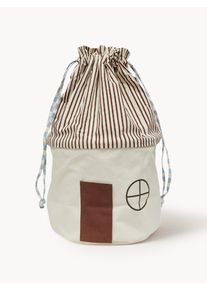 Oyoy Living Design Storage Basket Koya Beige, Brown Cotton Ø 34 x H 52 cm
