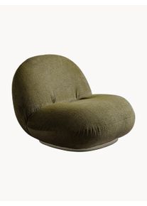 Gubi Sillón giratorio Pacha Gris, Verde Madera, Fibra sintética, Tela An 85 x F 77 cm