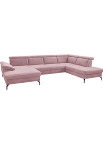Sit & More Sit&More Wohnlandschaft »Scorpio U-Form« inklusive Sitztiefenverstellung in rosa, Größe B/H/T: 353 cm x 85 cm x 236 cm