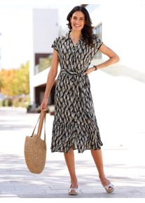 Inspirationen Damen Hemdblusenkleid »Sommer-Kleid« in beige, Größe 38