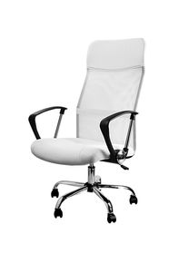 Casaria Silla de oficina giratoria 360° con 5 ruedas Blanca