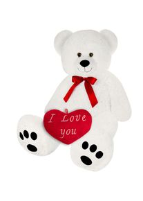 Deuba Knuffel Teddybeer XXL Wit incl Hartkussen