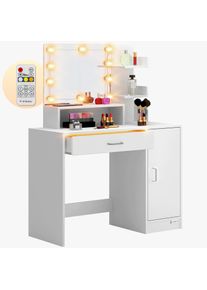 Casaria Make Up Tafel Jocelyn Wit 140x90x40cm met LED