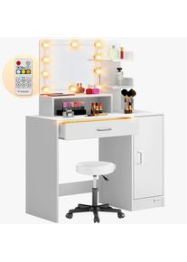 Casaria Kaptafel Jocelyn Wit 140x90x40cm LED + rolkrukje