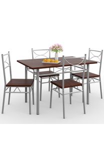 Casaria Eettafelset Paul 5-delig Eikenhout Donker