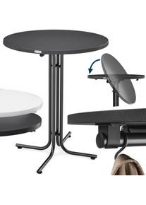 Casaria Mesa alta bar gris 110x80cm redonda plegable