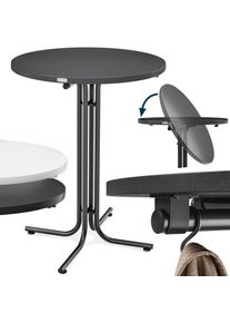 Casaria Mesa alta bar redonda metal gris 70x110cm plegable