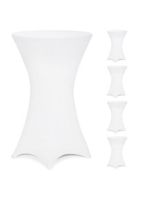 Detex Fundas el&aacute;sticas para mesas de bar set de 5 blanco 70cm