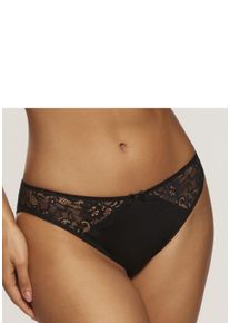 Nuance Slip aus weichem Microtouch-Material mit Spitzeneinsätzen in schwarz, Größe 36/38