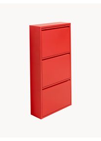 KARE Design Szafka ścienna na buty z p&oacute;łkami Caruso Czerwony Metal S 50 x W 103 cm