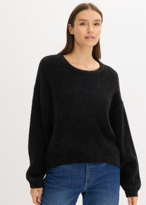Finstickad tr&ouml;ja - svart - storlek 44/46 (L) - bonprix
