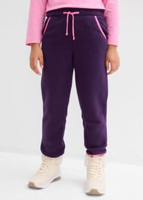 Joggingbyxa av fleece - lila - storlek 104/110 - bonprix