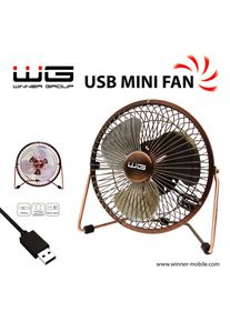 WG - Ventil&aacute;tor USB mini fan 6inch, bronzov&yacute;