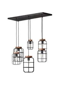 Brilliant Hängeleuchte , Braun, Schwarz , Holz, Metall , 45x130x110 cm , höhenverstellbar , Lampen & Leuchten, Leuchtenserien