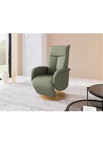 Sit & More Sit & More Relaxsessel , Olivgrün , Textil , Eiche , furniert, Sperrholz , 75x112x82 cm , Goldenes M, Oeko-Tex® Standard 100, Made in Europe, DGM-Klimapakt , Relaxfunktion, Liegefunktion, Sitzfläche 360° drehbar, gepolsterte Armlehnen , Wohnzimmer, Sessel, Relaxsessel