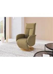 Sit & More Sit & More Relaxsessel , Olivgrün , Textil , Eiche , furniert, Sperrholz , 75x112x82 cm , Goldenes M, Oeko-Tex® Standard 100, Made in Europe, DGM-Klimapakt , Relaxfunktion, Liegefunktion, Sitzfläche 360° drehbar, gepolsterte Armlehnen , Wohnzimmer, Sessel, Relaxsessel