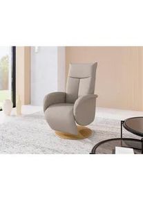 Sit & More Sit & More Relaxsessel , Taupe , Textil , Eiche , furniert, Sperrholz , 75x112x82 cm , Goldenes M, Oeko-Tex® Standard 100, Made in Europe, DGM-Klimapakt , Relaxfunktion, Liegefunktion, Sitzfläche 360° drehbar, gepolsterte Armlehnen , Wohnzimmer, Sessel, Relaxsessel
