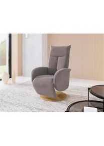 Sit & More Sit & More Relaxsessel , Taupe , Textil , Eiche , furniert, Sperrholz , 75x112x82 cm , Goldenes M, Oeko-Tex® Standard 100, Made in Europe, DGM-Klimapakt , Relaxfunktion, Liegefunktion, Sitzfläche 360° drehbar, gepolsterte Armlehnen , Wohnzimmer, Sessel, Relaxsessel