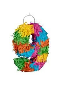 Relaxdays Pinata , Wellpappe, Papier , 15x20x4 cm , Dekoration