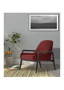 Home Affaire, Sessel &raquo;Braga&laquo; wahlweise mit Gestell aus Eiche in dunkel oder Buchenholz in hell, rot, Samtoptik (100% Polyester);Luxus-Microfaser weich