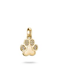 Thomas Sabo , Damen,Jugendliche , Charm-Einhänger »Charm Pfoten-Design - Connect« mit Zirkonia (synth.) , gelbgoldfarben-kristallweiß +...