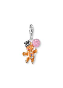 Thomas Sabo , Damen,Jugendliche , Charm-Einhänger »Lebkuchenmännchen« mit Zirkonia (synth.) , silberfarben-orange-pink-blau-rot-violett-braun +...