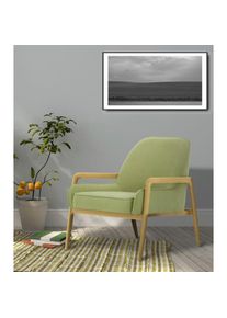 Home Affaire, Sessel &raquo;Braga&laquo; wahlweise mit Gestell aus Eiche in dunkel oder Buchenholz in hell, hellgr&uuml;n, Samtoptik (100% Polyester);Luxus-Microfaser 