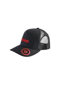 Hugo , Fitted Cap »Marsel-Trucker« aus Twill & Mesh mit 3D Logostickerei, unisex , Black 002