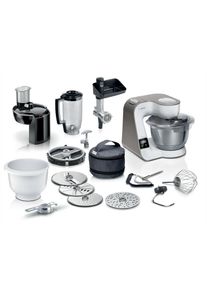 Bosch , K&uuml;chenmaschine &raquo;Serie 4 MUM5XL74, integrierte Waage, Edelstahlsch&uuml;ssel, Mixer, Wei&szlig;&laquo; 7 Stufen, Fleischwolf, W&uuml;rfelschneider, zus&auml;tz....