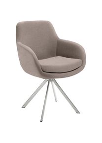 Musterring, Esszimmerstuhl &raquo;Tavia&laquo; (Set) 2 Stk.Stativgestell Edelstahl, wahlweise mit Drehfunktion, diverse Farben, taupe + Edelstahl geb&uuml;rstet, B/H/T