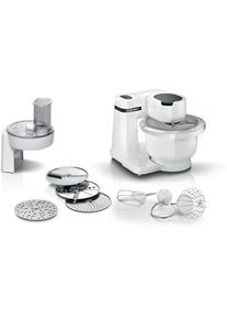 Bosch , Küchenmaschine »MUMS2EB01 MUM Serie 2« Durchlaufschnitzler, 3 Reibescheiben, Patisserieset Edelstahl , White