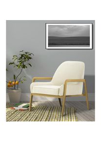 Home Affaire, Sessel &raquo;Braga&laquo; wahlweise mit Gestell aus Eiche in dunkel oder Buchenholz in hell, beige, Samtoptik (100% Polyester);Luxus-Microfaser 