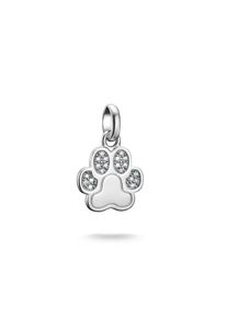 Thomas Sabo , Damen,Jugendliche , Charm-Einhänger »Charm Pfoten-Design - Connect« mit Zirkonia (synth.) , silberfarben-kristallweiß + kristallweiß...
