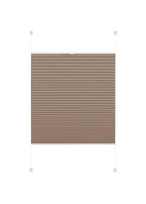 OTTO home , Plissee »EASYFIX PIA« ohne Bohren verspannt mit patentiertem Trägersystem , taupe , Obermaterial: 100% Polyester , 130 cm