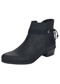 Rieker, Damen, Stiefelette , Blockabsatz, Ankleboots mit Zierb&auml;ndern, schwarz, 36, schwarz, In eleganter Optik