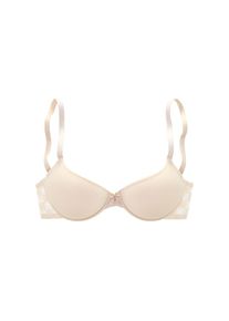 Lascana, Damen, Schalen-BH mit R&uuml;cken aus blumiger, elastischer Spitze, Dessous, puder, Cup B, 90 -Cup B, puder, T-Shirt-BH von Lascana mit nahtlos 