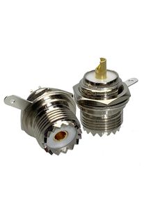 10PCS Connector UHF female SO239 jack bulkhead solder panel mount straight