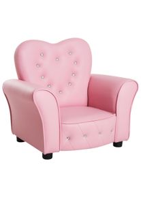 HOMCOM Childrens Mini Sofa With Bright Crystal Rivets - Pink | Aosom Ireland