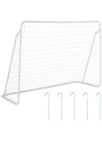 Relaxdays FUßBALLTOR , Weiß , Metall, Textil , 217x75 cm , Freizeit & Co, Sport & Fitness