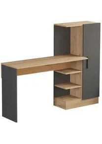 [en.casa] Schreibtisch Varhalo , Holzwerkstoff , 3 Fächer , Rechteckig,Rechteckig , 152.5x120x40 cm , Büromöbel, Schreibtische, Schreibtischkombinationen