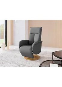 Sit & More Sit & More Relaxsessel , Dunkelgrau , Textil , Eiche , furniert, Sperrholz , 75x112x82 cm , Goldenes M, Oeko-Tex® Standard 100, Made in Europe, DGM-Klimapakt , Relaxfunktion, Liegefunktion, Sitzfläche 360° drehbar, gepolsterte Armlehnen , Wohnzimmer, Sessel, Relaxsessel