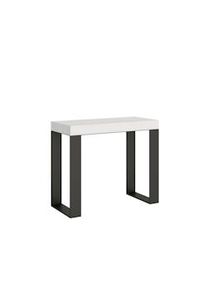 Itamoby Consolle allungabile 90x40/196 cm Tecno Small Premium Bianco Frassino telaio Antracite