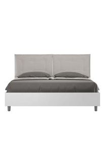 Letto contenitore 160x190 cuscinatura similpelle tortora Egos Annalisa