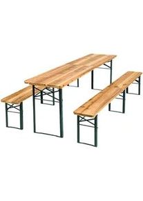 TecTake Bierzeltgarnitur Ralf,Holzlackierung mit Klarlack,braun , Braun , Rechteckig , Gartenmöbel, Gartengarnituren, Gartenmöbel-Sets