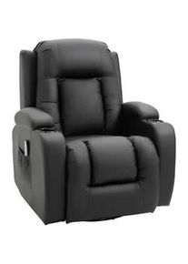 HOMCOM Relaxsessel, Kunstleder, Schwarz , Kunststoff, Metall , 94x104x85 cm , Wohnzimmer, Sessel, Massagesessel