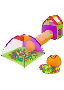 TecTake Spielzelt ,370 x 115 x 107 cm,bunt , Multicolor , Textil , 115x115 cm , Ce , Spielzeug, Kinderzelte